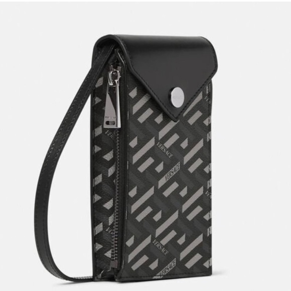 Versace unisex la Greca mini monogram logo crossbody bag NEW - Picture 1 of 11